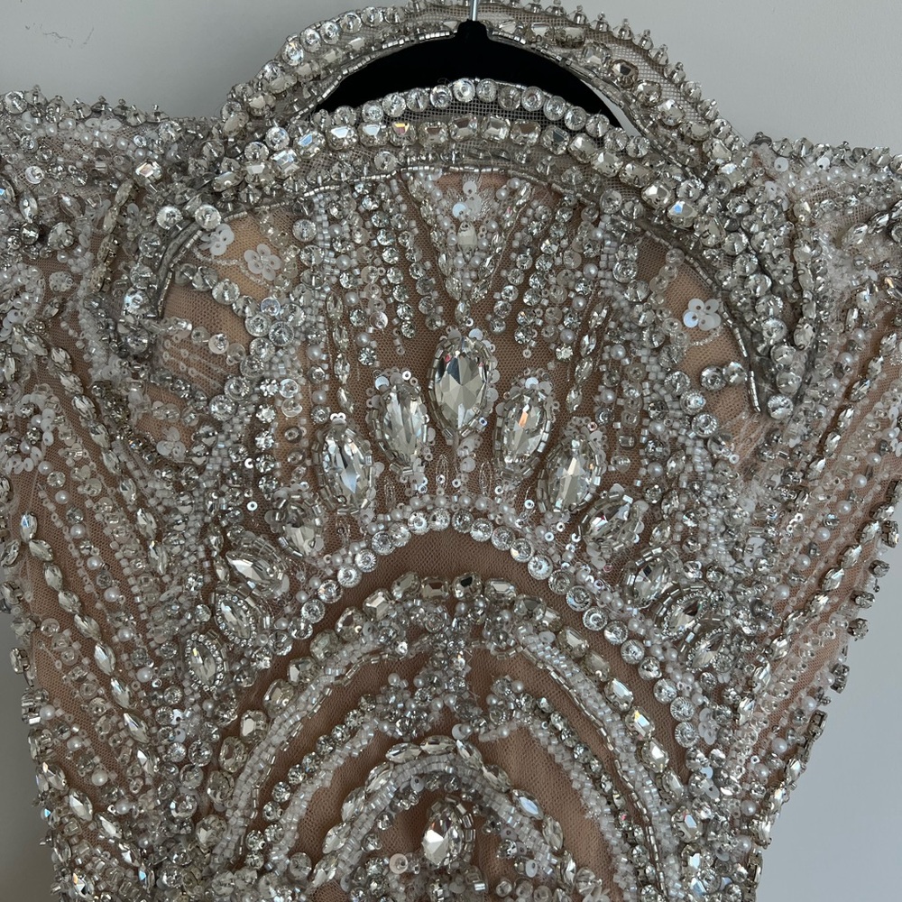 Albina Dyla Strapless Mini Reception Wedding Dress - Picture 10 of 11